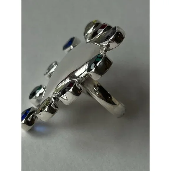 Special Edition Heart Ring 925 Sterling Silver with Multicolor Zirconia - Picture 6 of 14